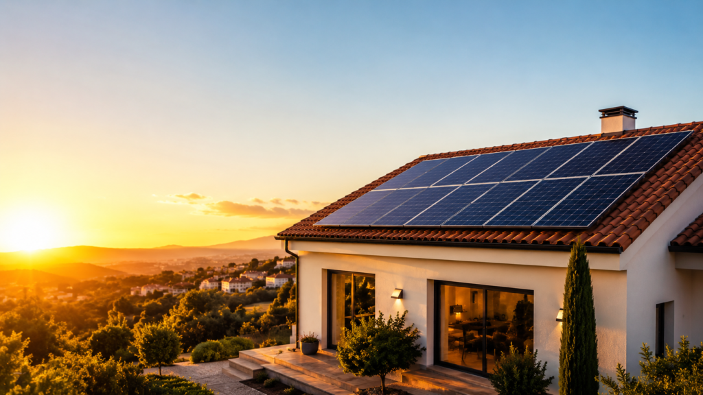 Cómo funcionan las placas solares en España en una vivienda con instalación en tejado