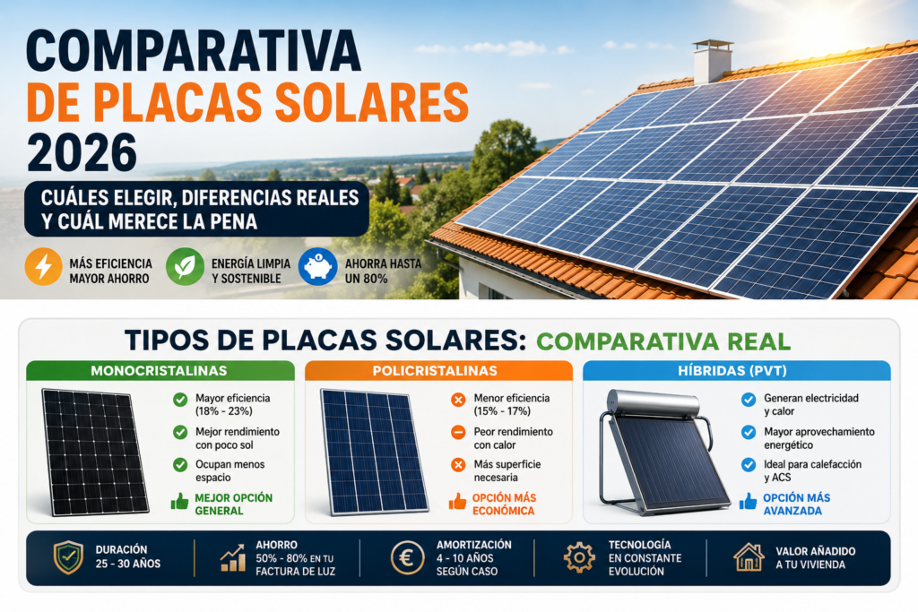 Comparativa placas solares